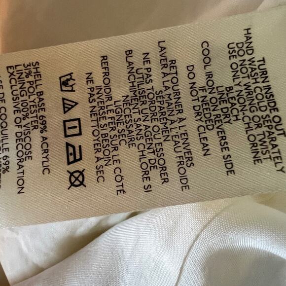 BHLDN White Ella Pearl Beaded Tweed Dress - Picture 10 of 11